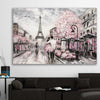 Paris Dreaming stretched canvas displayed in a room is a high quality print in our city skyline, travel prints and maps collection