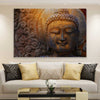 Rock Buddha stretched canvas displayed in a room is a high quality print in our city skyline, travel prints and maps collection