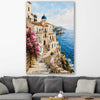 Amalfi Morning stretched canvas displayed in a room is a high quality print in our city skyline, travel prints and maps collection
