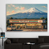 Fuji Konbini Nights stretched canvas displayed in a room is a high quality print in our city skyline, travel prints and maps collection