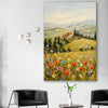 Golden Field Strokes stretched canvas displayed in a room is a high quality print in our city skyline, travel prints and maps collection