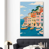 Harbour Days stretched canvas displayed in a room is a high quality print in our city skyline, travel prints and maps collection