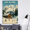 Les Alpes stretched canvas displayed in a room is a high quality print in our city skyline, travel prints and maps collection