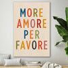 More Amore stretched canvas displayed in a room is a high quality print in our city skyline, travel prints and maps collection