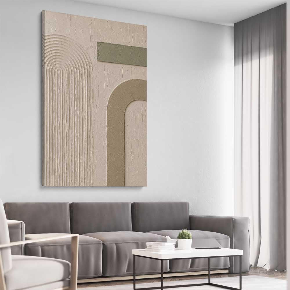 Arches No. 1 stretched canvas displayed from an angle in a room - part of our high quality canvas abstract wall art collection