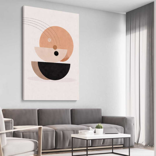 Celestial Harmony stretched canvas displayed from an angle in a room - part of our high quality canvas abstract wall art collection