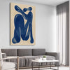 Cobalt Forms I stretched canvas displayed from an angle in a room - part of our high quality canvas abstract wall art collection