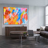Colour Rays stretched canvas displayed from an angle in a room - part of our high quality canvas abstract wall art collection