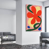 Coral Petal stretched canvas displayed from an angle in a room - part of our high quality canvas abstract wall art collection