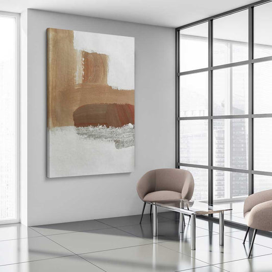 Desert Tones stretched canvas displayed from an angle in a room - part of our high quality canvas abstract wall art collection