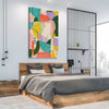 Layered Open Colour stretched canvas displayed from an angle in a room - part of our high quality canvas abstract wall art collection