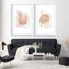 Light Geometric Pair stretched canvas displayed from an angle in a room - part of our high quality canvas abstract wall art collection