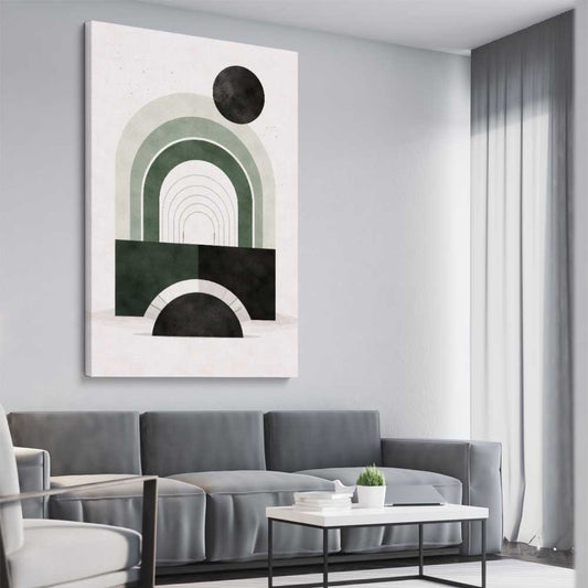 Midnight Archway stretched canvas displayed from an angle in a room - part of our high quality canvas abstract wall art collection