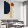 Midnight Sand Orbit stretched canvas displayed from an angle in a room - part of our high quality canvas abstract wall art collection