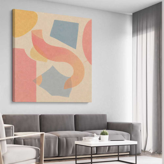 Paper and Pastel stretched canvas displayed from an angle in a room - part of our high quality canvas abstract wall art collection