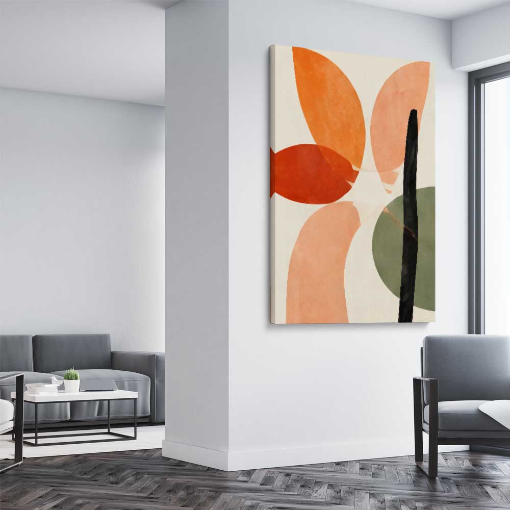 Terra Firma stretched canvas displayed from an angle in a room - part of our high quality canvas abstract wall art collection