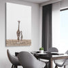 Animal wall art and canvas prints of Giraffe Affection on a stretched canvas displayed from an angle in a room