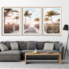 Beach and coastal wall art print of Florida Sunrise Set on a stretched canvas displayed from an angle in a room
