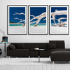 Beach and coastal wall art print of Whitsundays Driftwood Set on a stretched canvas displayed from an angle in a room