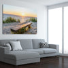 Beach and coastal wall art print of Baltic Sea Sunset on a stretched canvas displayed from an angle in a room