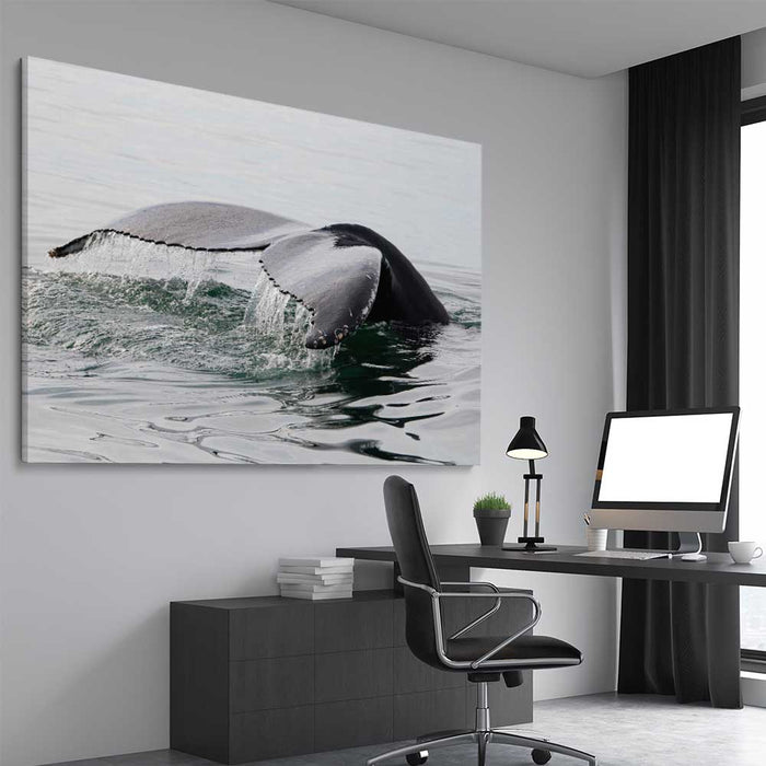 Humpback Whale Coastal Wall Art Print or Canvas - Printivart