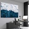 Beach and coastal wall art print of Refreshing Waves on a stretched canvas displayed from an angle in a room