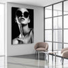 Behind the Shades stretched canvas displayed from an angle in a room - part of our high quality fashion canvas wall art and prints collection