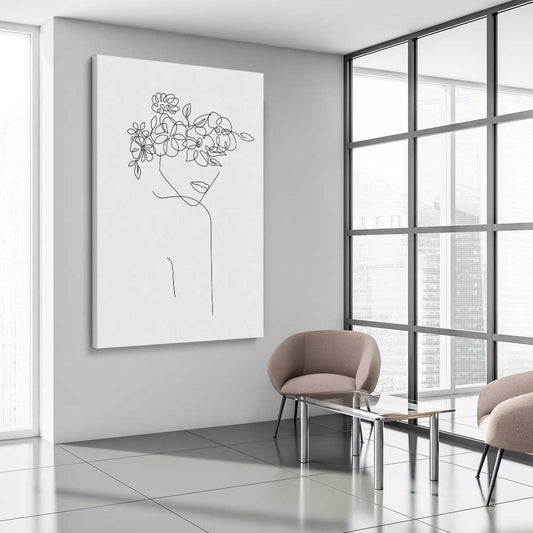 Floral Beauty One stretched canvas displayed from an angle in a room - part of our high quality fashion canvas wall art and prints collection