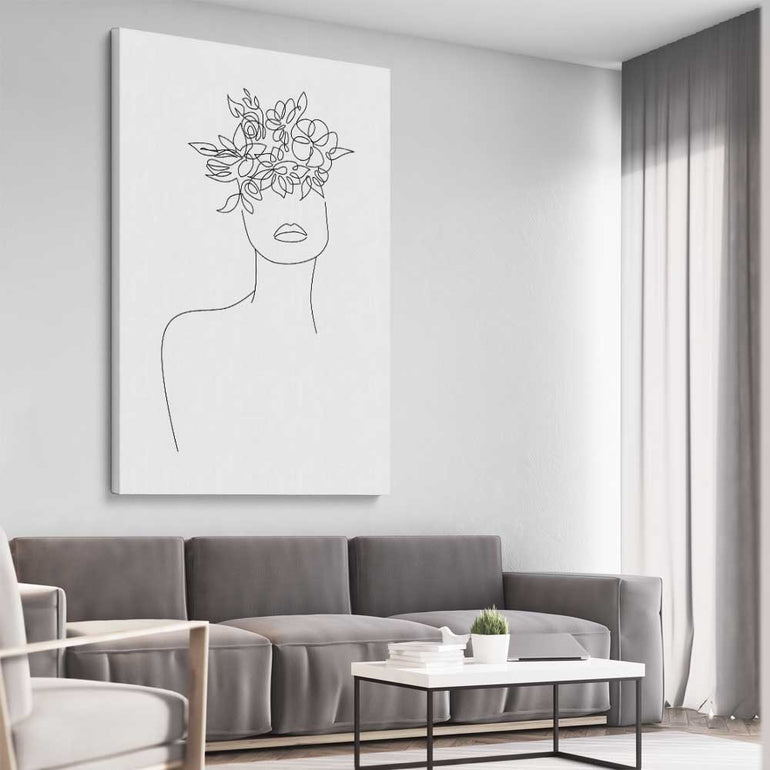 Floral Beauty Two stretched canvas displayed from an angle in a room - part of our high quality fashion canvas wall art and prints collection