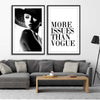 More Issues Pair stretched canvas displayed from an angle in a room - part of our high quality fashion canvas wall art and prints collection