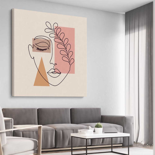 Peaceful Thoughts stretched canvas displayed from an angle in a room - part of our high quality fashion canvas wall art and prints collection