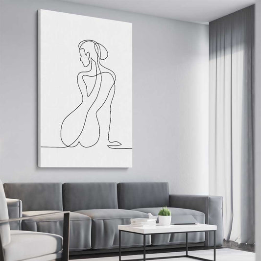 Pondering Thoughts stretched canvas displayed from an angle in a room - part of our high quality fashion canvas wall art and prints collection