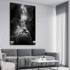 Smoke Haze stretched canvas displayed from an angle in a room - part of our high quality fashion canvas wall art and prints collection