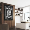 Inspirational wall art print of Marble King on a stretched canvas displayed from an angle in a room