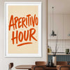 Aperitivo Hour stretched canvas displayed from an angle in a room is a colourful and stylish canvas wall art and print suited for the kitchen area