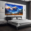 Floral print of Julian Alps Triglav Peak on a stretched canvas displayed from an angle in a room
