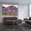 Floral print of Namib Rand Desert on a stretched canvas displayed from an angle in a room