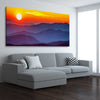 Floral print of Smoky Mountains Sunset on a stretched canvas displayed from an angle in a room