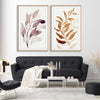 Floral print of Floral Texture Pair on a stretched canvas displayed from an angle in a room