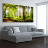 Floral print of Spring Forest on a stretched canvas displayed from an angle in a room