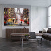 Beautiful Paris stretched canvas displayed from an angle in a room is a high quality print in our city skyline, travel prints and maps collection