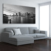 Brisbane Skyline stretched canvas displayed from an angle in a room is a high quality print in our city skyline, travel prints and maps collection