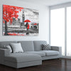 London Affection stretched canvas displayed from an angle in a room is a high quality print in our city skyline, travel prints and maps collection