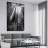 Sydney Skyscrapers stretched canvas displayed from an angle in a room is a high quality print in our city skyline, travel prints and maps collection