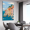 Harbour Days stretched canvas displayed from an angle in a room is a high quality print in our city skyline, travel prints and maps collection