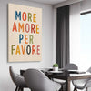 More Amore stretched canvas displayed from an angle in a room is a high quality print in our city skyline, travel prints and maps collection