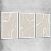Beige Lines Set stretched canvas - part of our high quality canvas abstract wall art collection
