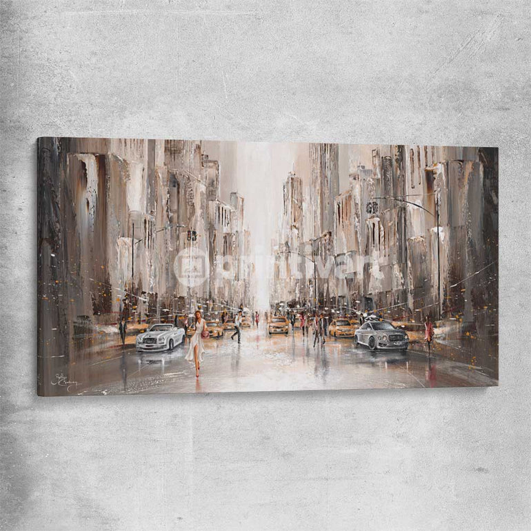 City Life, New York stretched canvas - part of our high quality canvas abstract wall art collection
