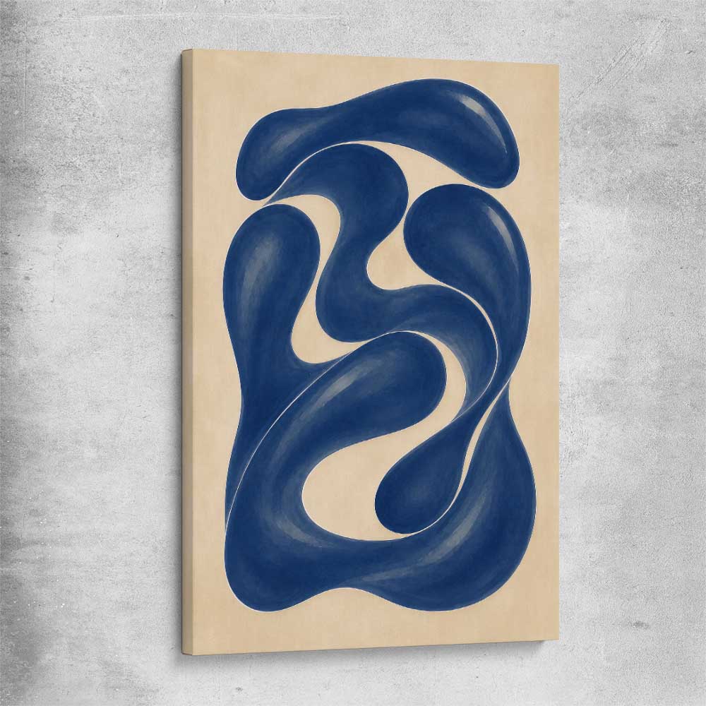 Cobalt Forms II stretched canvas - part of our high quality canvas abstract wall art collection