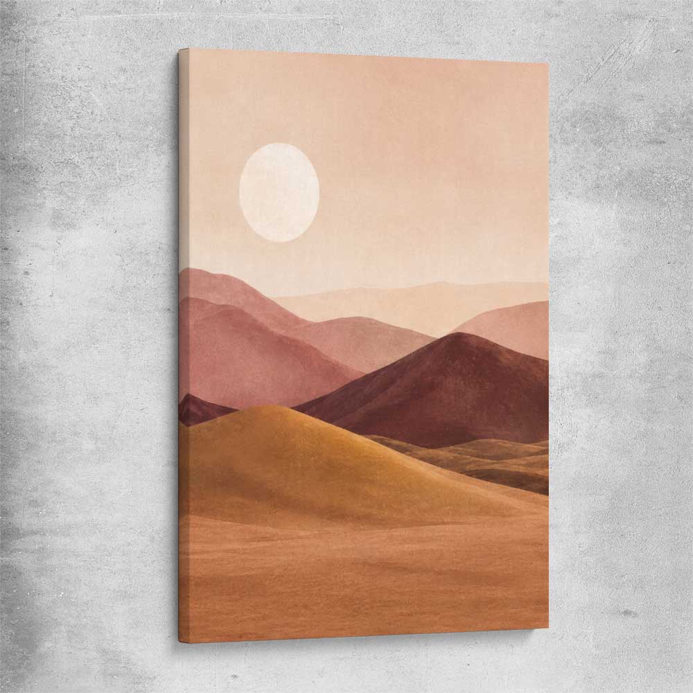 Desert Moonrise stretched canvas - part of our high quality canvas abstract wall art collection